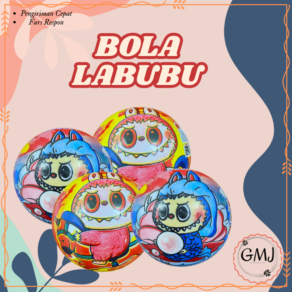 GMJ Mainan Anak Bola Karakter Labubu Karet Bola Karakter Toys