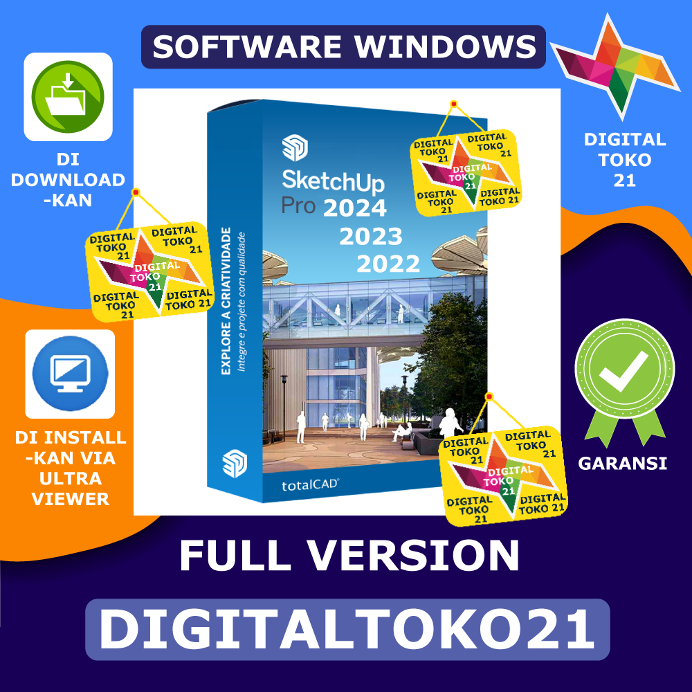 [Diinstallkan] SketchUp Pro 2024 2023 2022 2021 Full Version Software PC Komputer Laptop Windows