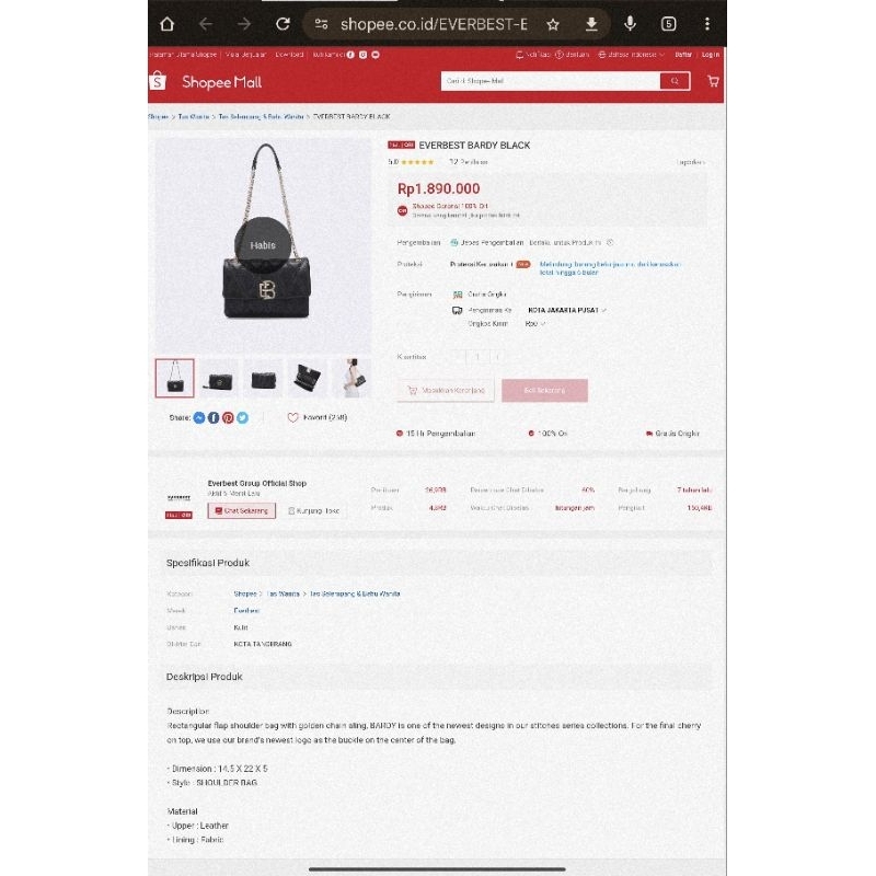 Preloved Everbest Badry Black