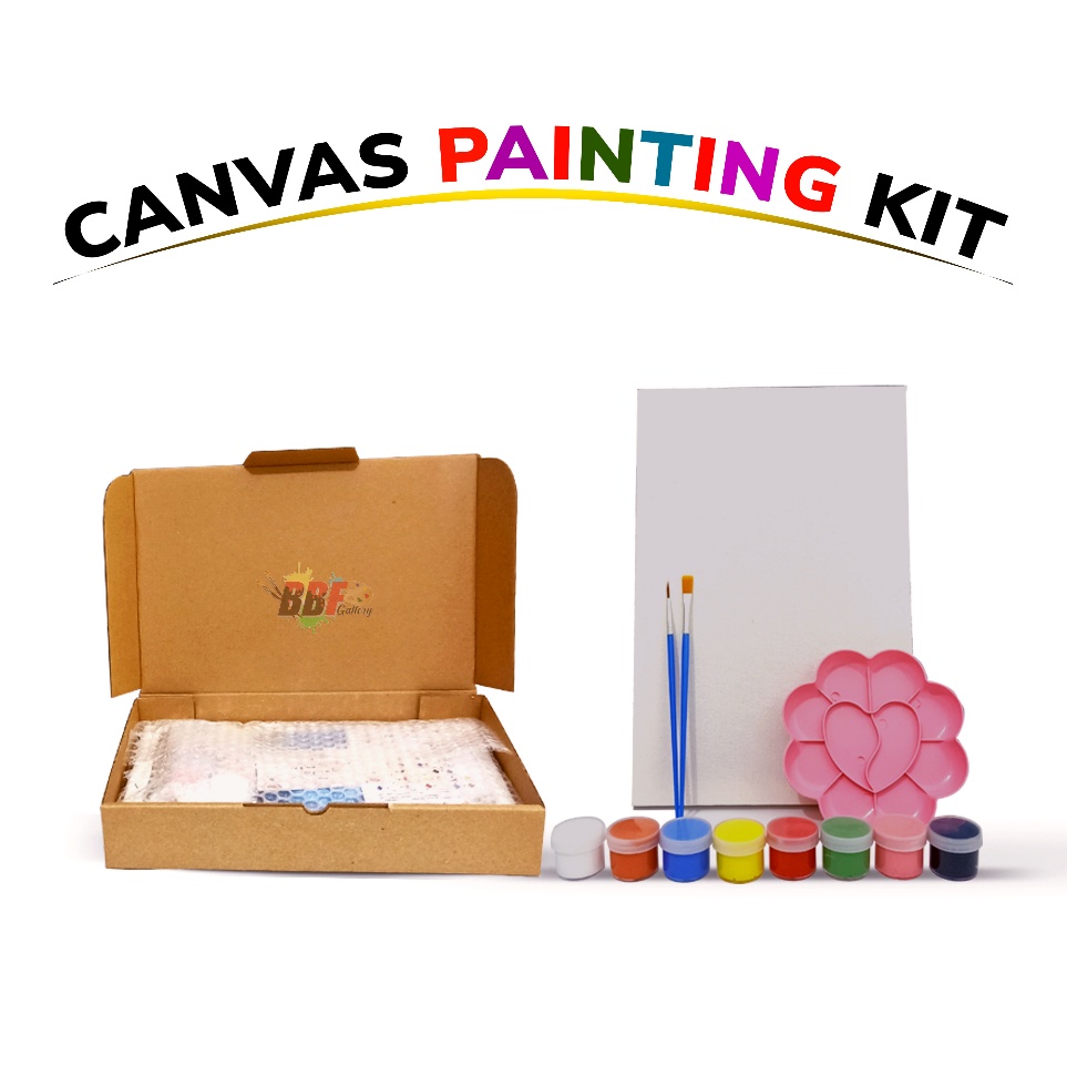

Murah Keren Paket Lukis Kanvas 2x2 cm 2x3 cm Lengkap Peralatan Perlengkapan Melukis Anak Cat Air Akrilik Palet Kuas Set Canvas Painting Kit DIY hampers kado siap pakai