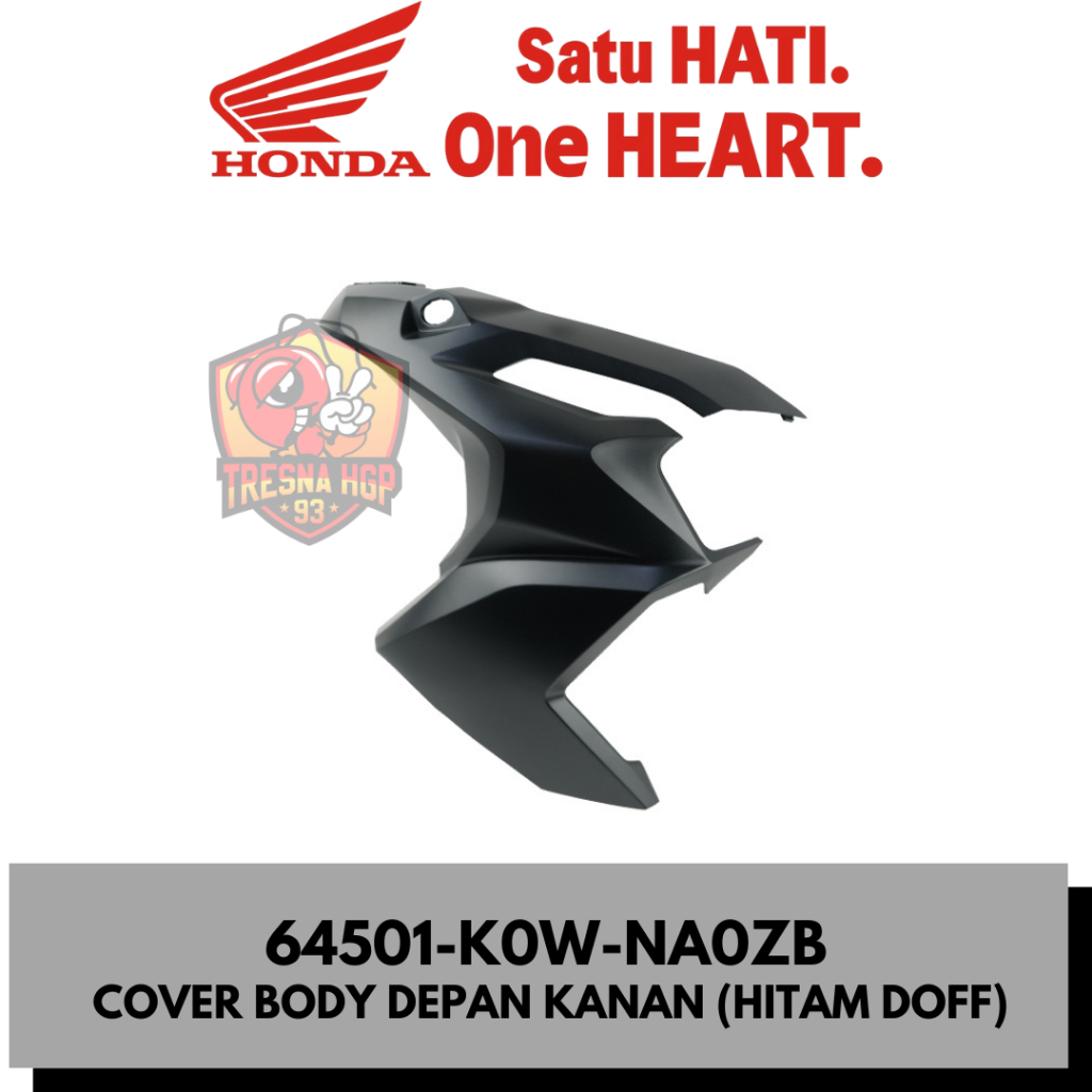 64501-K0W-NA0ZB COVER TAMENG DEPAN KANAN (HITAM DOFF) ADV 160 ORIGINAL | COVER R FRONT SIDE 64501K0W