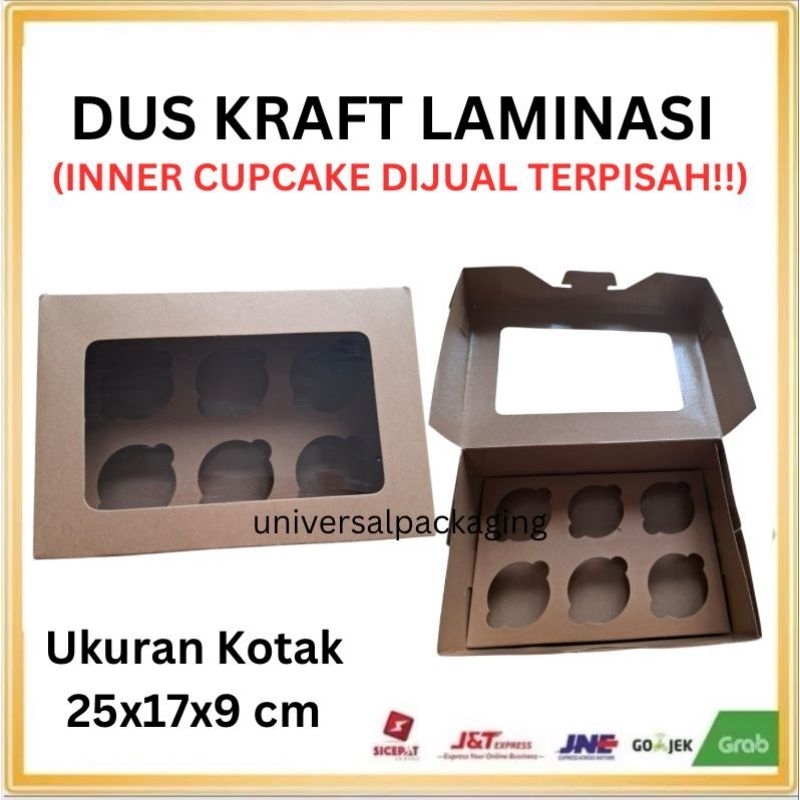 

Dos KRAFT LAMINASI CUPCAKE ISI 6 Tinggi 9 CM | Dos Kotak Hampers Cupcake Inner