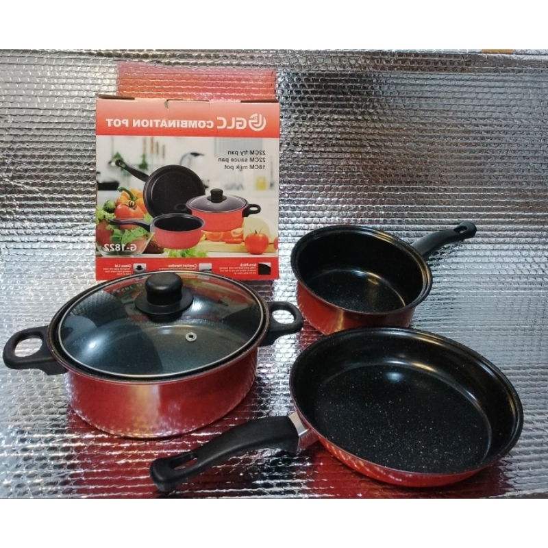 (3 IN 1) PANCI SET 3 IN1/PANCI SET GLC/FRY PAN/SAUCE PAN/PANCI SUSU