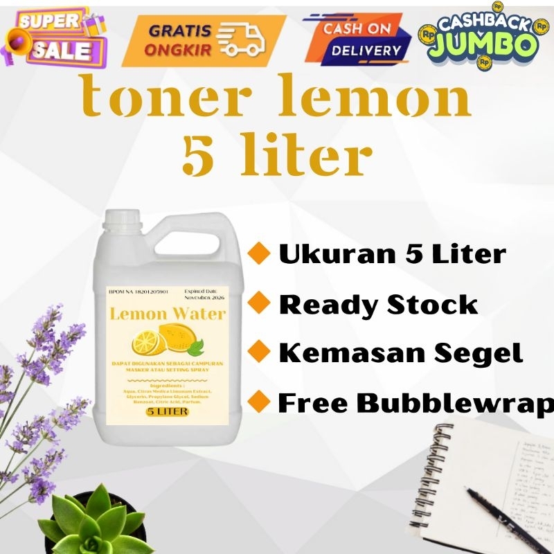 TONER PELICIN WAJAH 5 LITER (BPOM) XTRA LEMON & VITAMIN E