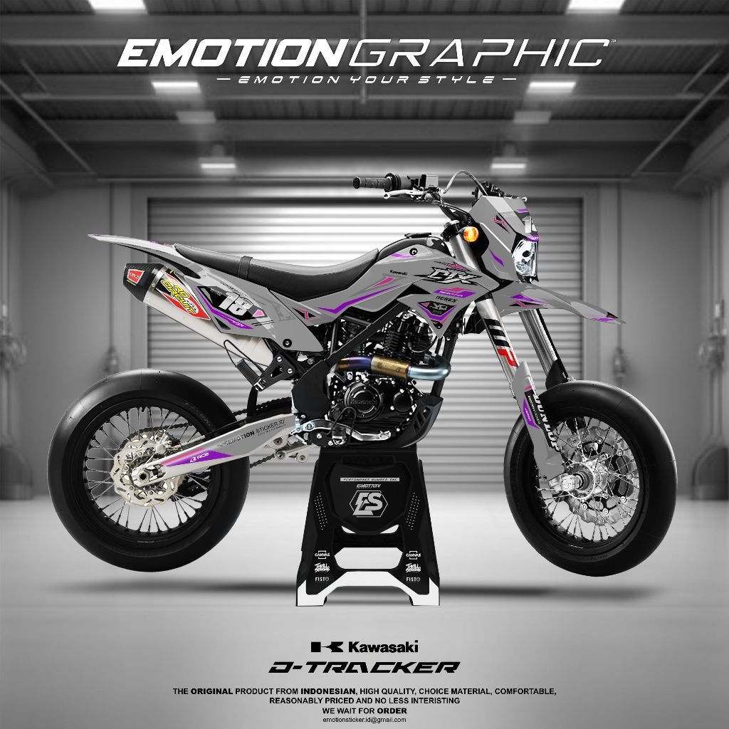 DECAL STIKER DTRACKER - KLX BF - GORDONS - CRF -WR - FULLBODY MIX PINK FLUO HEREX STYLE