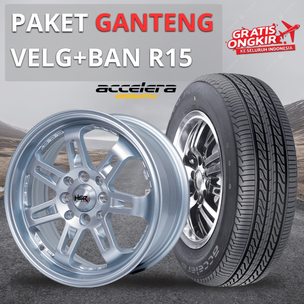 FULLSET PAKET R15 VELG PLUSH BAN UNTUK AVANZA MOBILIO LIVINA HSR DAIMON
