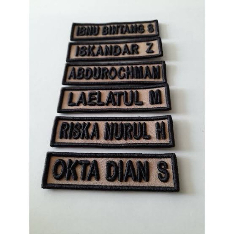 Nama timbul bordir pramuka