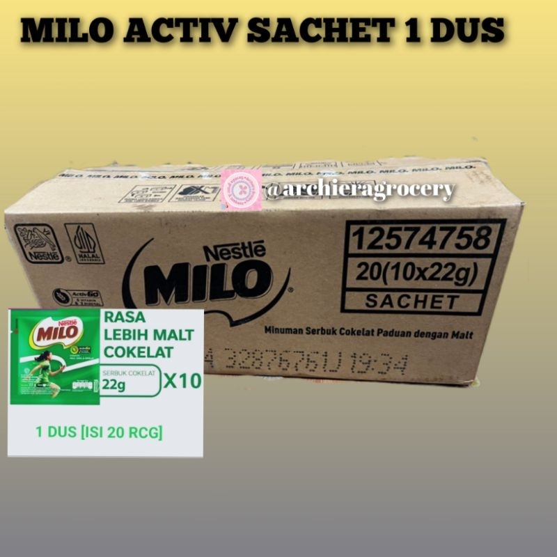 MILO ACTIV SACHET 1 DUS ISI 20 RENCENG