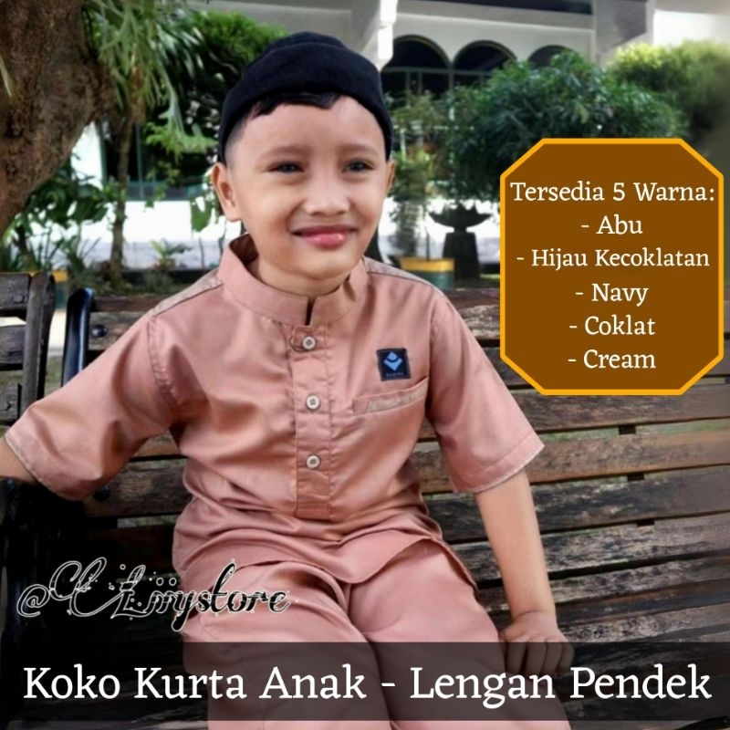 PREMIUM  SETELAN KOKO KURTA ANAK LENGAN PENDEK STYLE MODERN BAHAN KATUN TOYOBO FODU EXCLUSIVE JAHIT 
