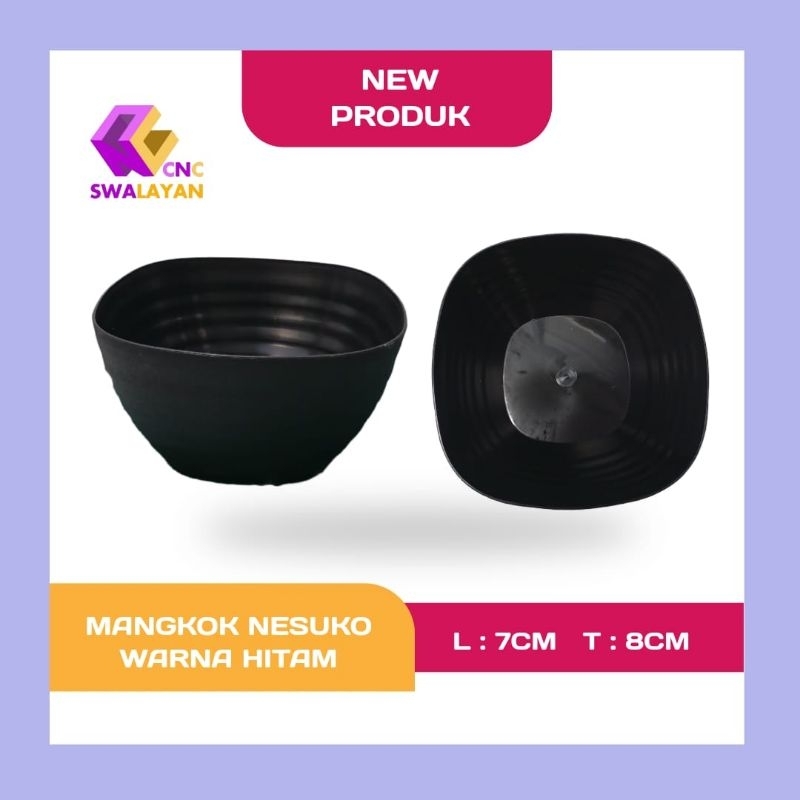 CNC Mangkuk Nesuko Hitam / Mangkok Ramen Plastik / Mangkok Mie Hitam