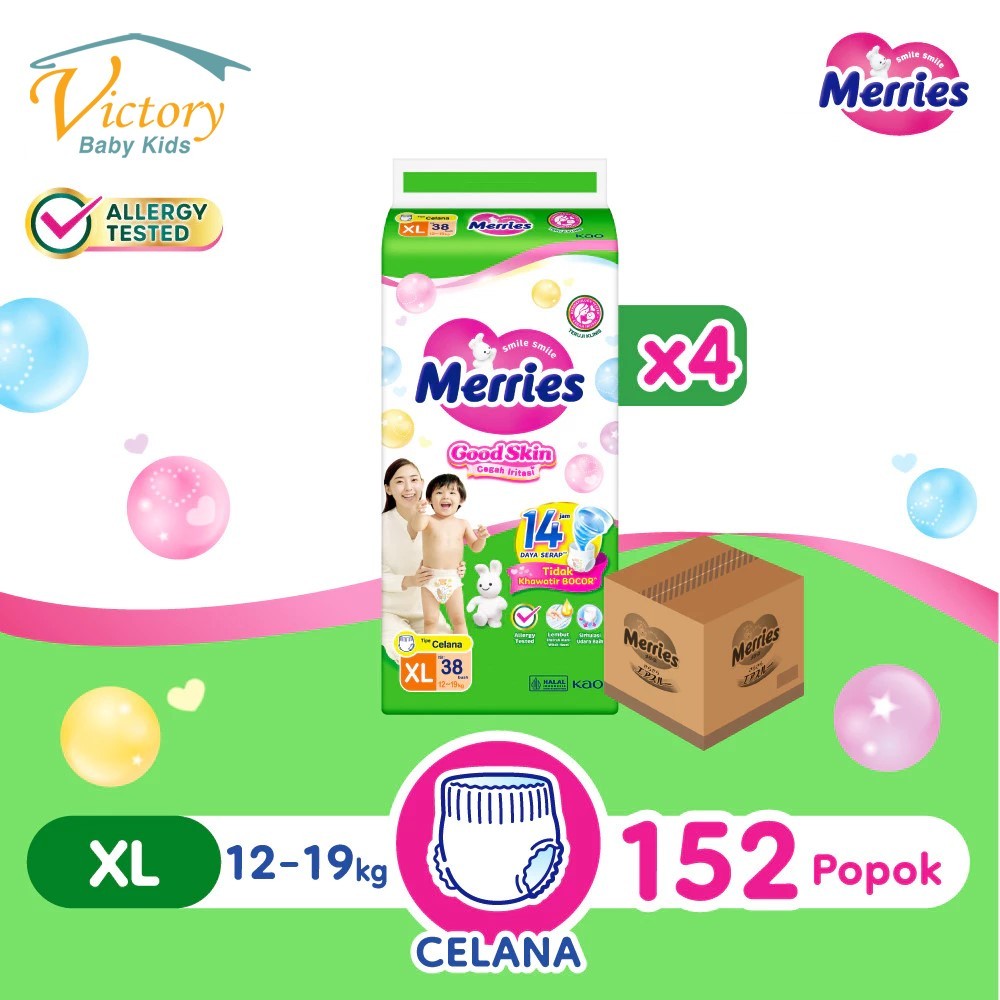 MERRIES 1 KARTON ISI 4 PCS UKURAN XL-38