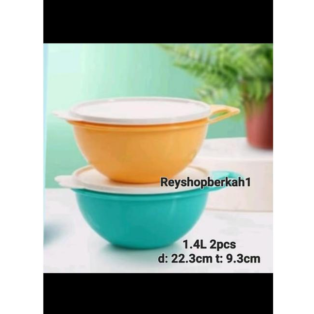 bowl tupperware 2pcs uk 1,4liter/baskom tupperware tutup kedap 2pcs