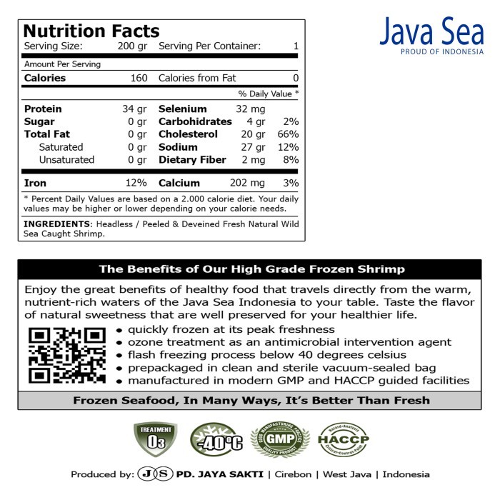 

JAVA SEA Udang Vanamei Kupas Sisa Ekor PTO V 25/30 200gram