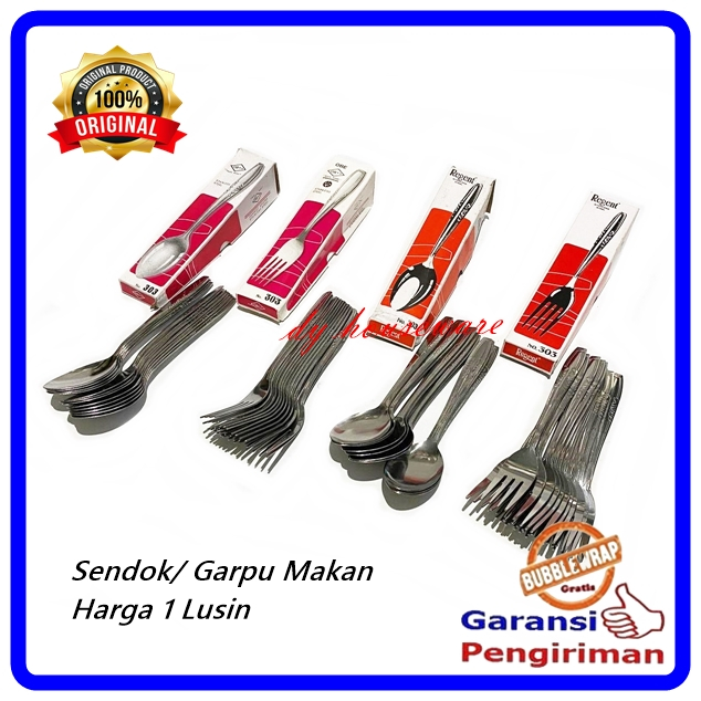 12 pcs Sendok Regent 303/ Sendok Makan Stainless Stell Tebal Sendok Makan Stainless OB** Garansi Asl