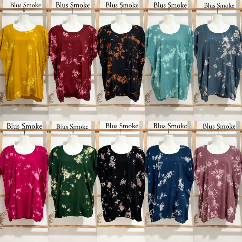 BLUS SMOKE SINARAN| BANU BALI ADEM TIEDYE| ATASAN WANITA JUMBO