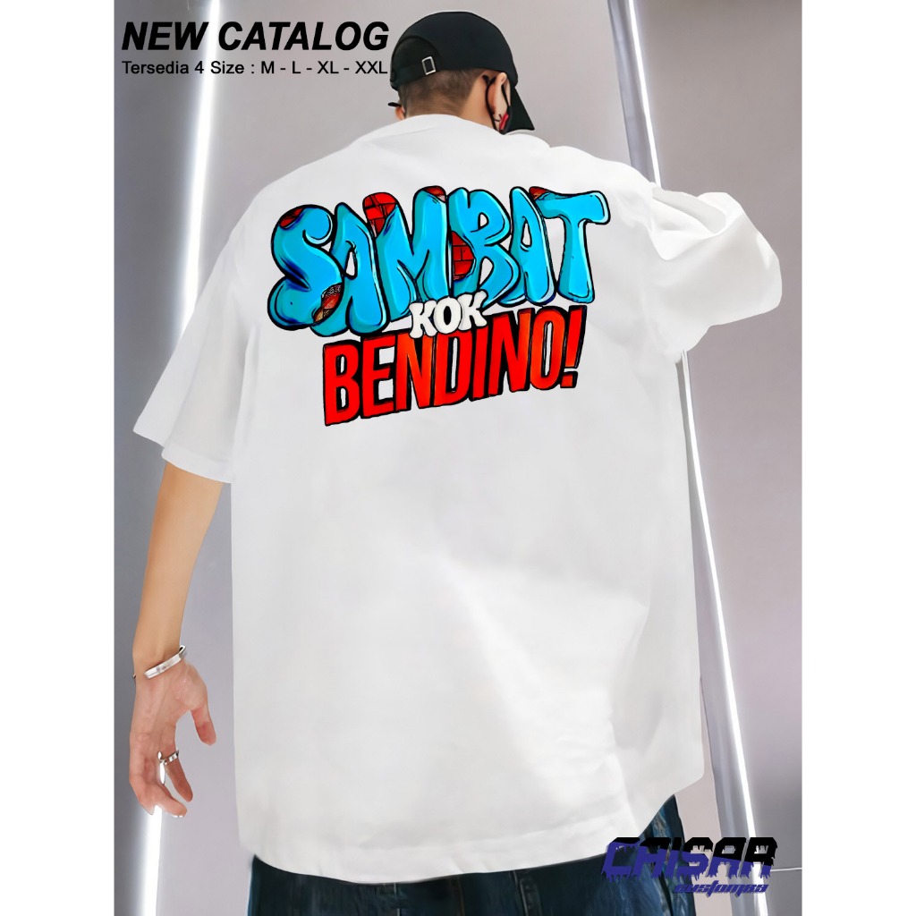 KAOS DISTRO Sambat Kok Bendino | T-Shirt Oversize | Kaos Lengan Pendek | Baju Pria Wanita/baju viral
