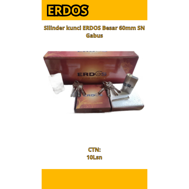 silinder kunci pintu Erdos besar 4pcs komputer keys uk 32mmx60mm / Silinder / Cylinder Kunci / Pintu