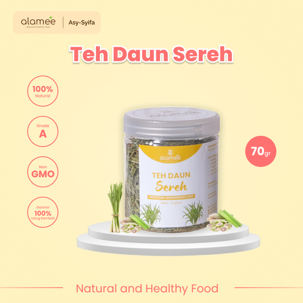 

ALAMEE Lemongrass Leaf Tea Teh Daun Sereh Organik Kering Dried 70gr