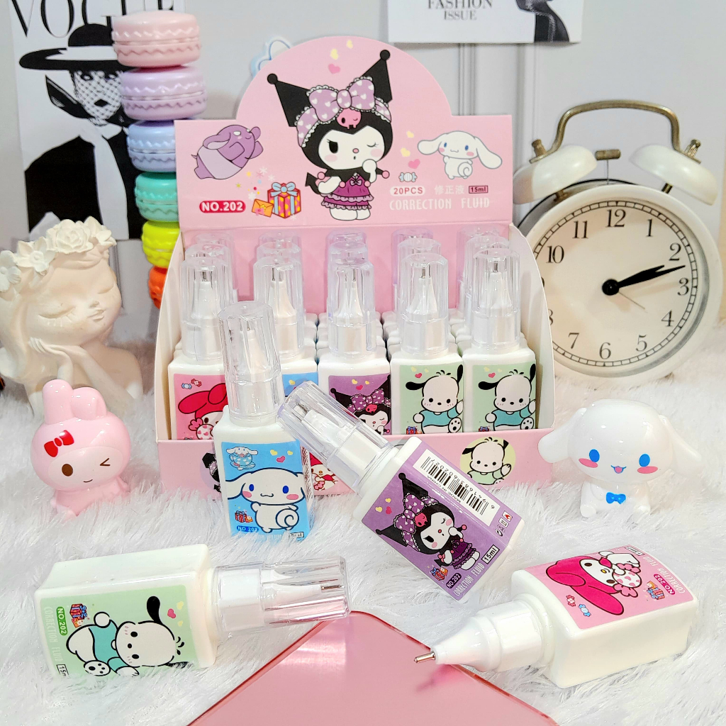 

Tip-ex Cair Sanrio 15 ML Cute Lucu Ready 4 Variant Kuromi Melody Cinnamoroll / TIP-EX Cair SANRIO Unik Imut Perlengkapan Sekolah Anak Kekinian Best Quality Bisa Grosir dan COD
