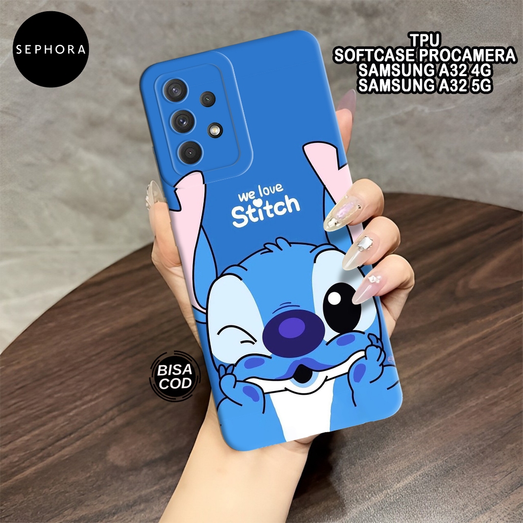 Case Samsung A32 4G/5G Terbaru - Fashion Case Stitch - Softcase Samsung A32 4G/5G - Case Pro Camera 