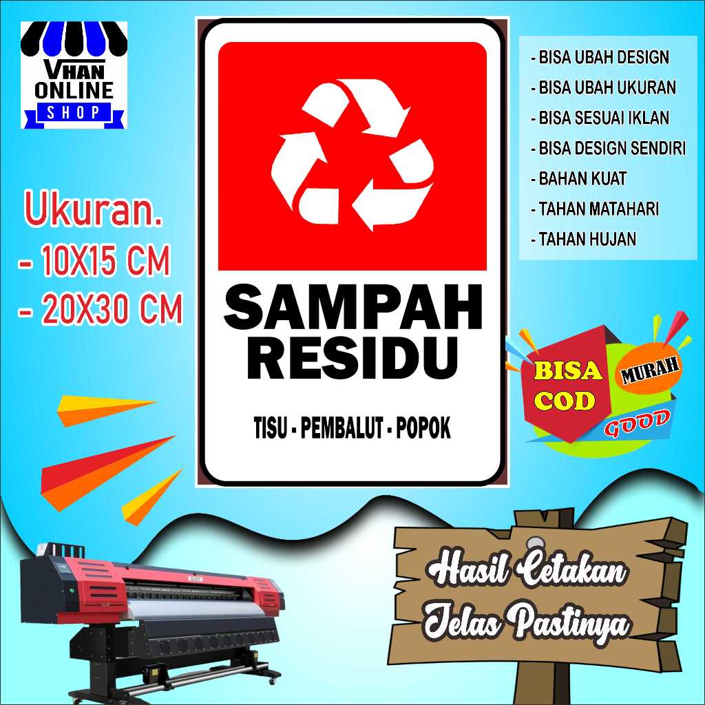 

Cetak Sticker Untuk Sampah Residu Merah