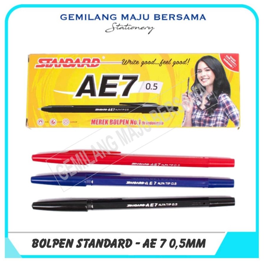 

Bolpen / Pen / Pulpen Standard AE 7 (Harga Per lusin =12bh)
