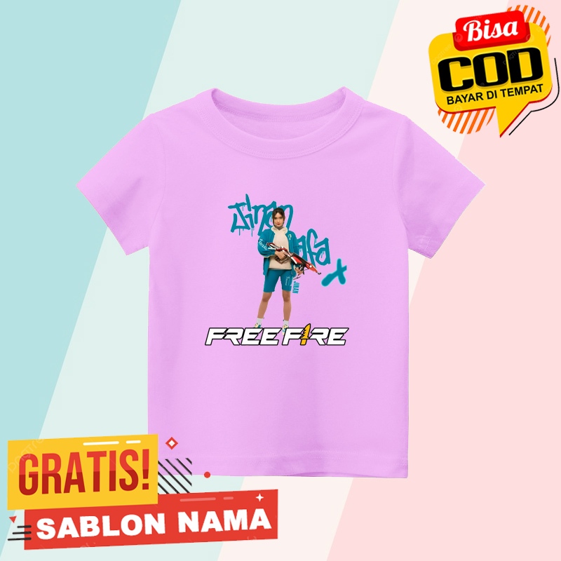 BAJU KAOS ANAK MOTIF MEMBER JINAN JKT48 X FREEFIRE