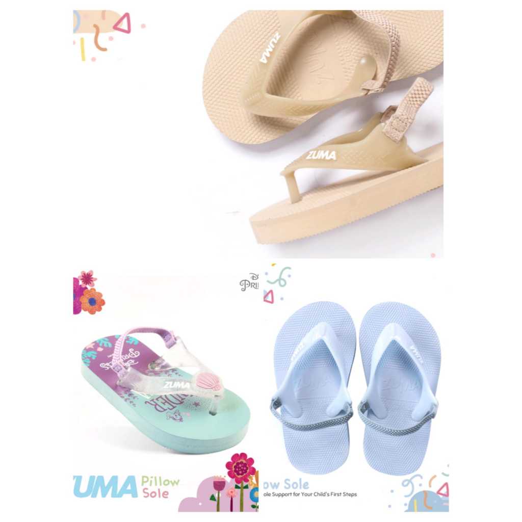 Sandal Jepit Bayi Karet / Tali Belakang Merk ZUMA