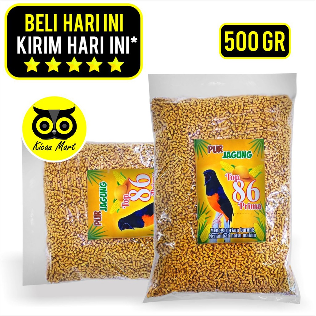 KICAU MART Pur Jagung Top 86 Prima Makanan Penggacor Tambah Nafsu Makan Burung Voer Pur Kuning Pakan