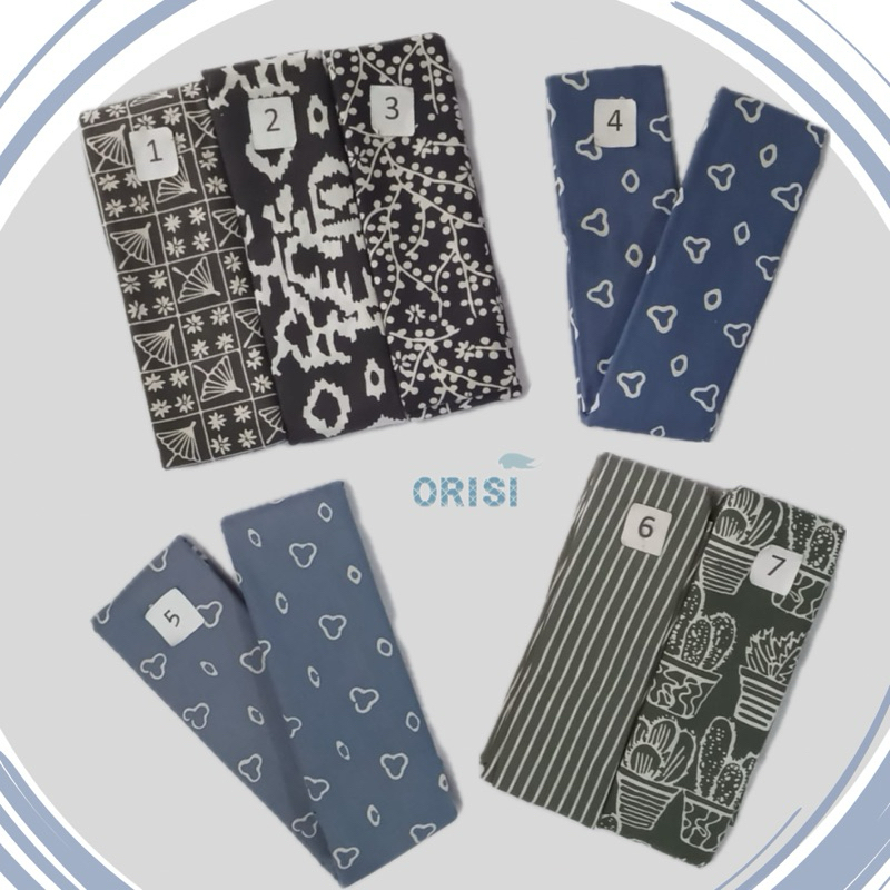 KAIN BATIK CAP / SARUNG BATIK CAP - UKURAN 2 METER EDISI WARNA ABU, DENIM, IJO { BATIK TASIK - BATIK