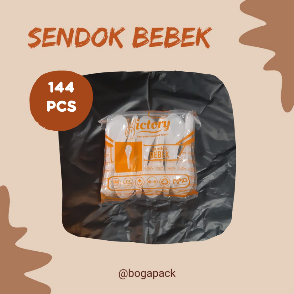 Sendok Bebek Plastik Victory 144pcs / Sendok Bebek Putih / Sendok Plastik Bebek