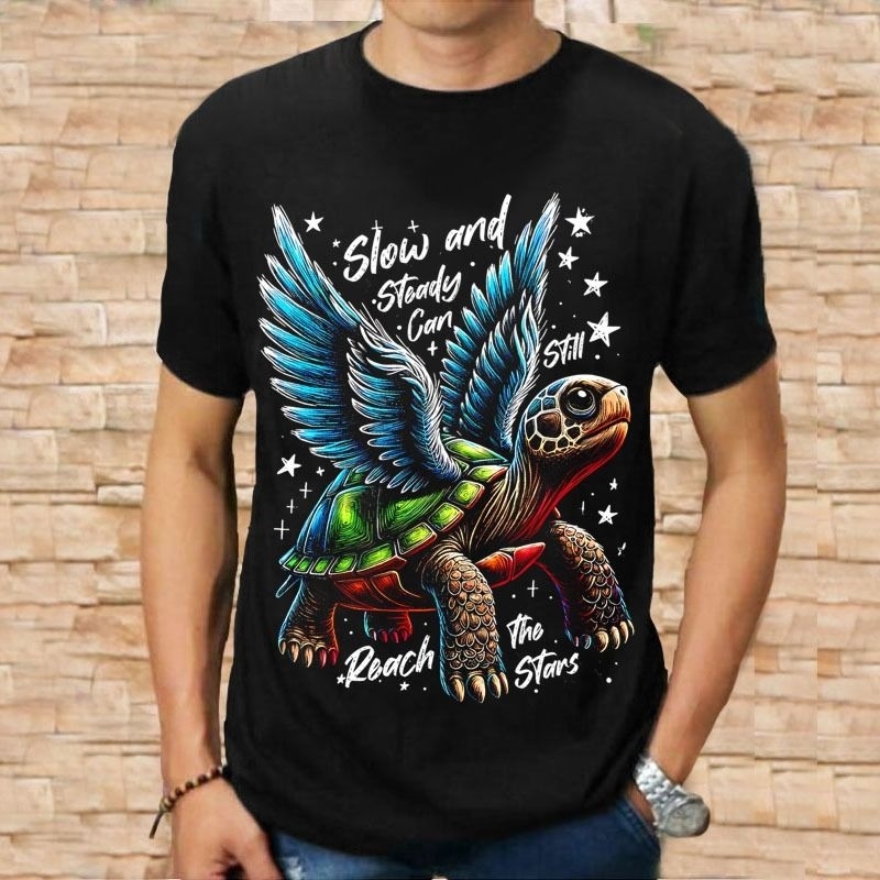 Kaos Distro Pria Lengan Pendek Turtle Si Kura Kura Terbang Keren Terbaru Baju Pria Kekinian Termurah
