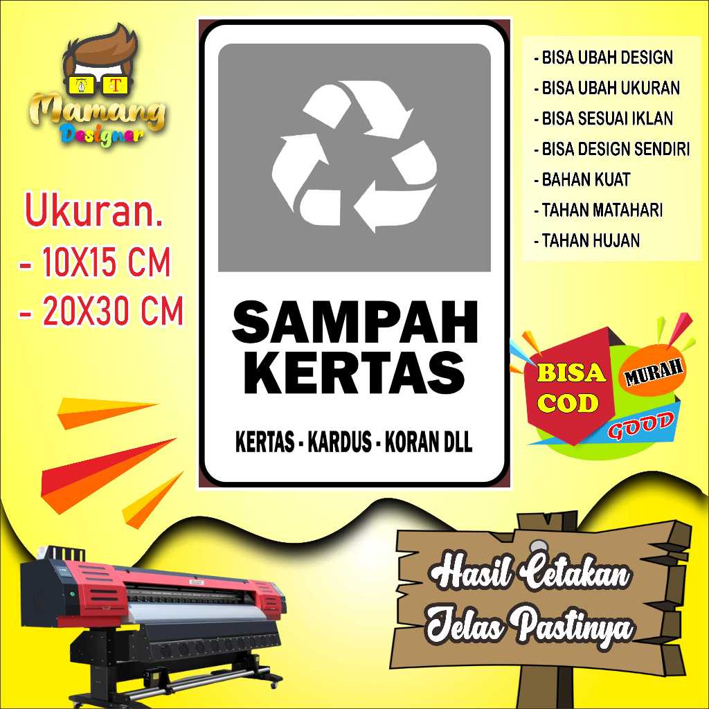 

Cetak Sticker Model Terbaru Untuk Sampah Jenis Kertas Putih