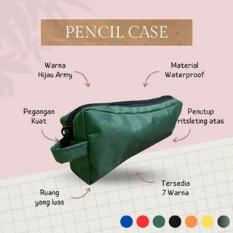 

Kotak pensil resleting anak laki-laki karakter POLOS aesthetic murah simple