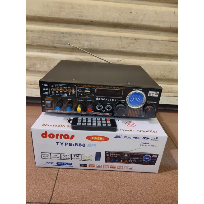 power Amplifier Bluetooth DORRAS TYPE:888 DS-299 120 Watt/ Ampli bluetooth DORRAS karaoke/Ampli blue