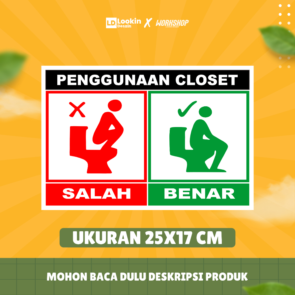 

STIKER VINYL PENGGUNAAN CLOSET / WC TAHAN AIR