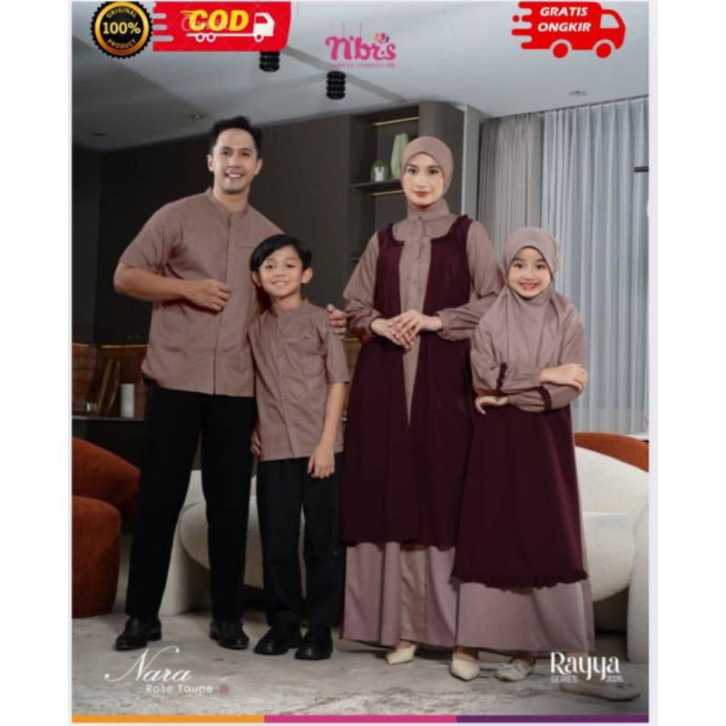 SARIMBIT NIBRAS TERBARU 2025|| RAYYA SERIES NARA ROSE TAUPE|| BAJU SERAGAMAN KELUARGA