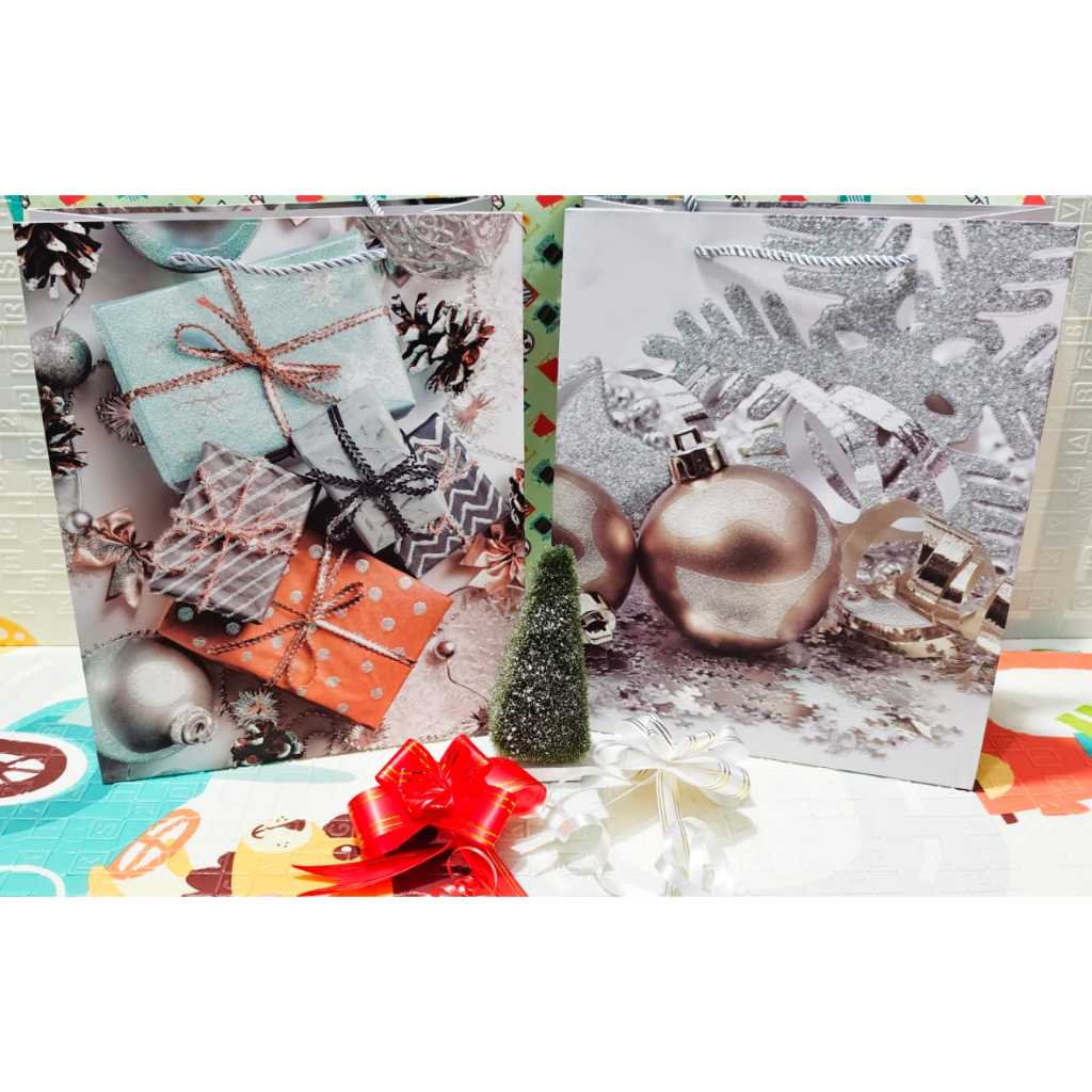 

Paperbag Merry Christmas Natal Manik Manik Bling Bling Premium