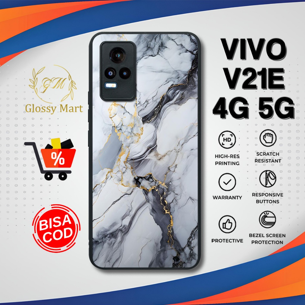 Case Vivo V21E 4G 5G Terbaru Marmer Hardcase Softcase Glossy Termurah Casing Vivo V21E Terlaris