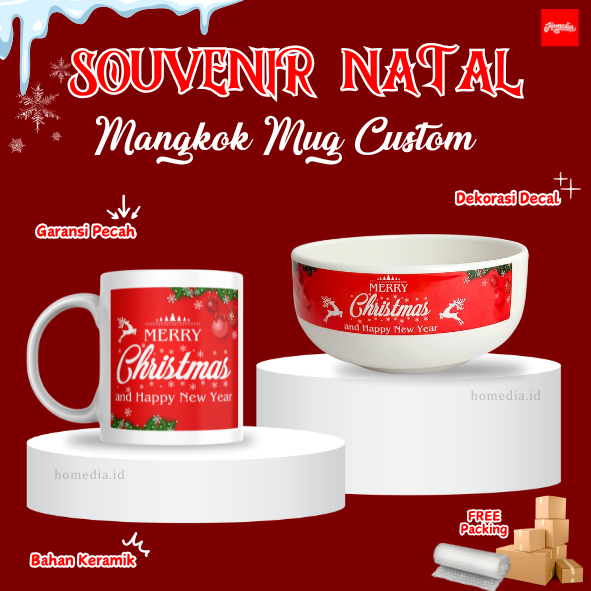 Souvenir Natal Mangkok Natal Mug Natal Hampers Natal Kado Natal Mangkok Custom Mug Custom