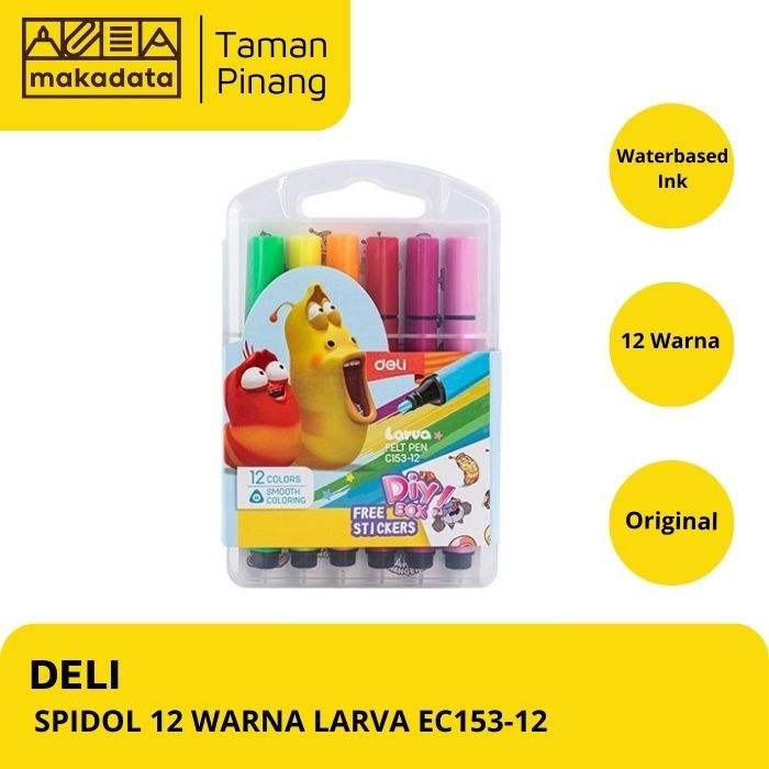 

SPIDOL / COLORING MARKER DELI LARVA ISI 12 WARNA EC153-12 (1 SET)