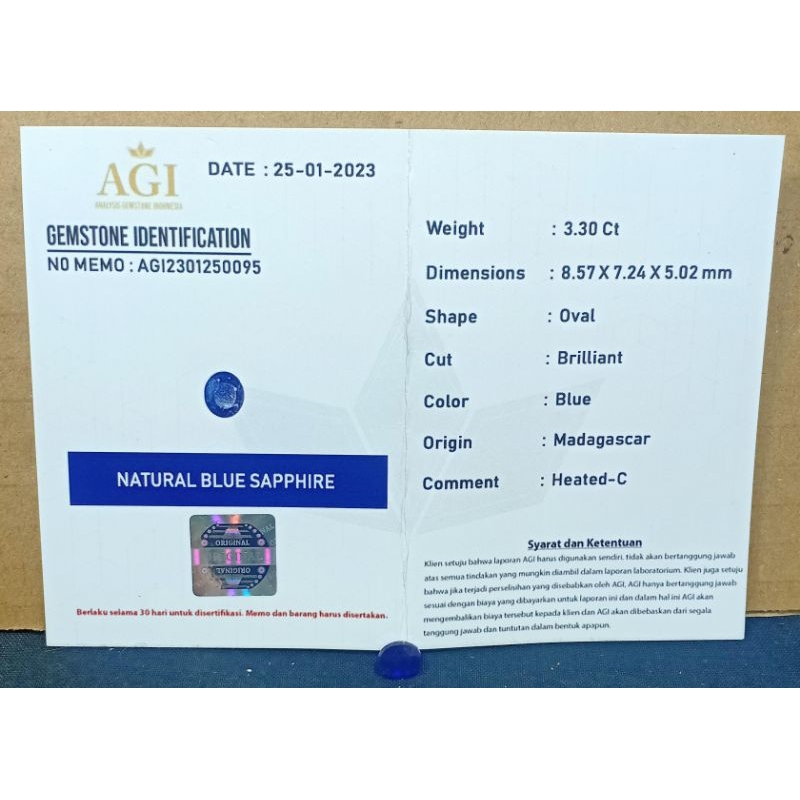 BATU BLUE SAFIR CUTING CORONDUM ASLI NATURAL BERSERTIFIKAT