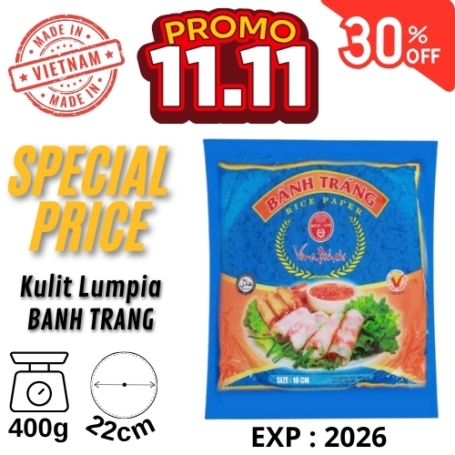 

Kulit Lumpia Vietnam / Banh Trang Rice Paper 400gr Ukuran 22cm