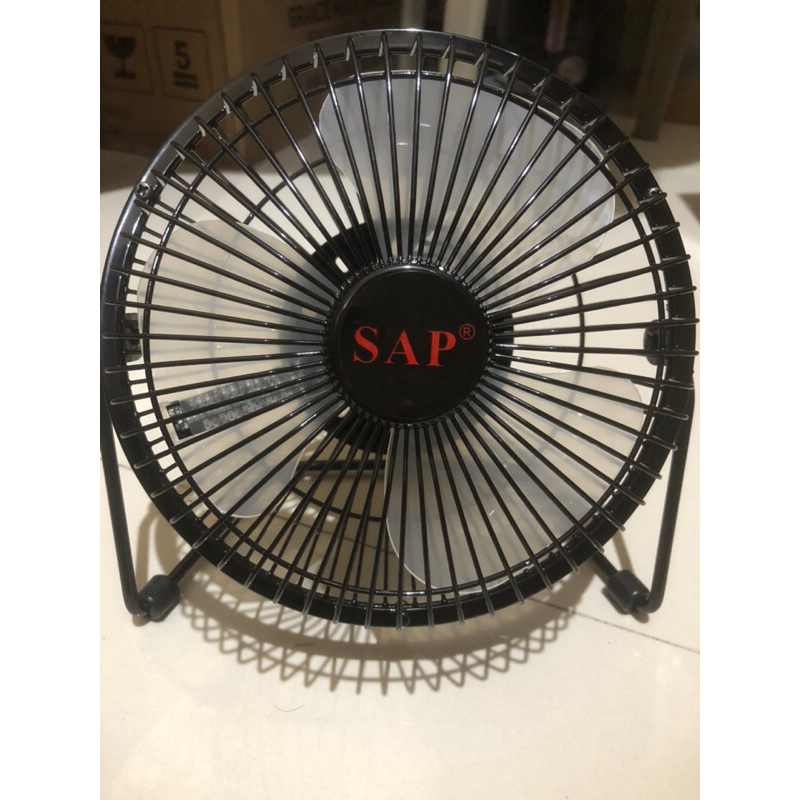 Kipas Angin USB Mini Fleksibel dengan Jam + Lampu LED SAP