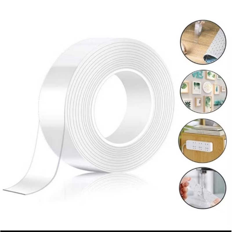 DOUBLE TAPE NANO BENING TRANPARAN 3M / NANO TAPE  METER / DOUBLE  TAPE ISOLASI BENING