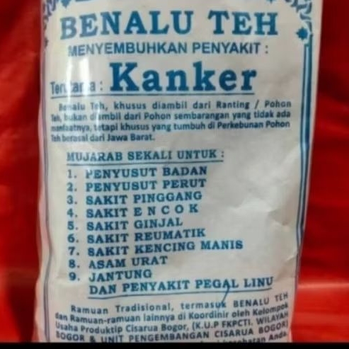 

Benalu Teh menyembuhkan penyakit kanker 1 bungkus