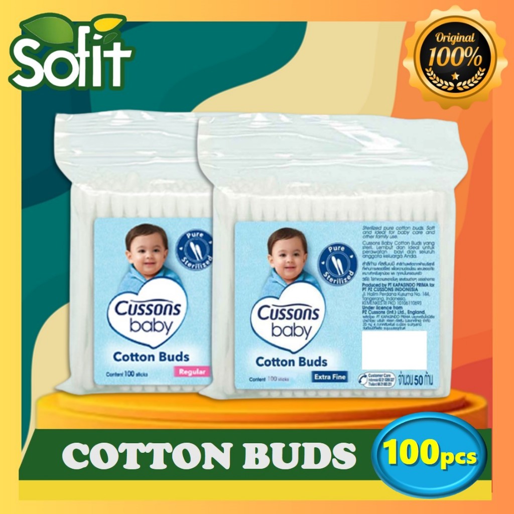 Cussons Baby Cotton Buds Regular & Extra Fine 100s - Cussons Cotton Bud - Korek Kuping - Sofit