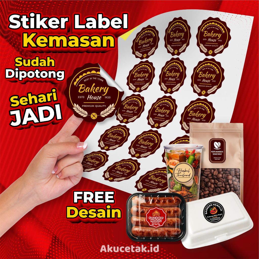 

Stiker Label Makanan Custom / Sticker Label Makanan / Stiker Kemasan