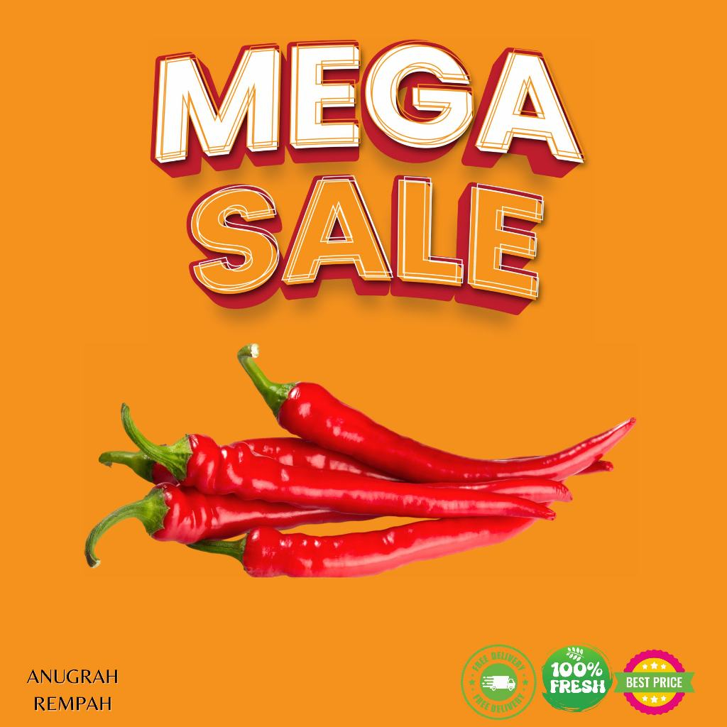 

KIRIM INSTAN Cabe Merah segar 1 KG Anugrah Rempah