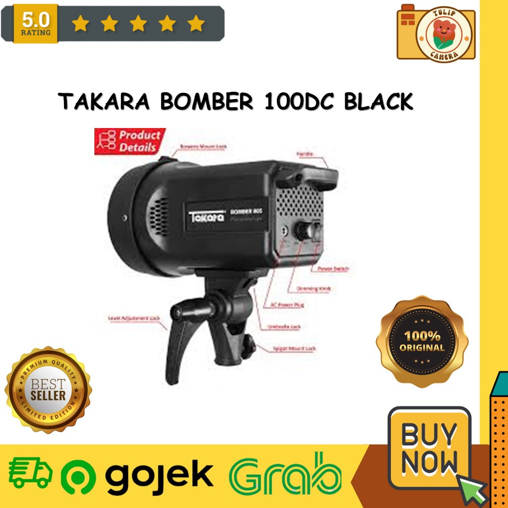 Takara Bomber 100DC Professional 100 DC Video LED Light Lampu Studio - Hitam